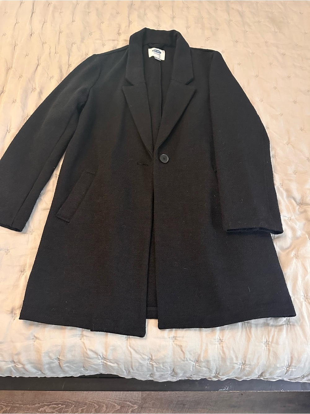 Old Navy Black Women's Single-Button Pea Coat